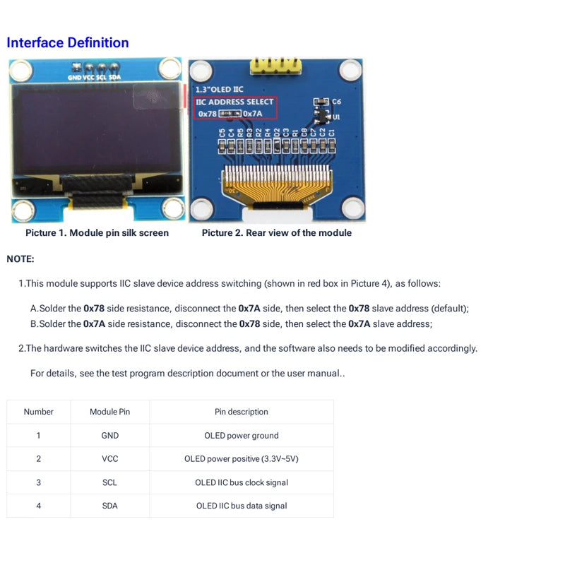 1/5pcs 1.3" 1.3 inch IIC I2C Serial 128x64 SSH1106 Digital OLED LCD Led Display White Blue Module For Arduino 12864 LCD Screen B