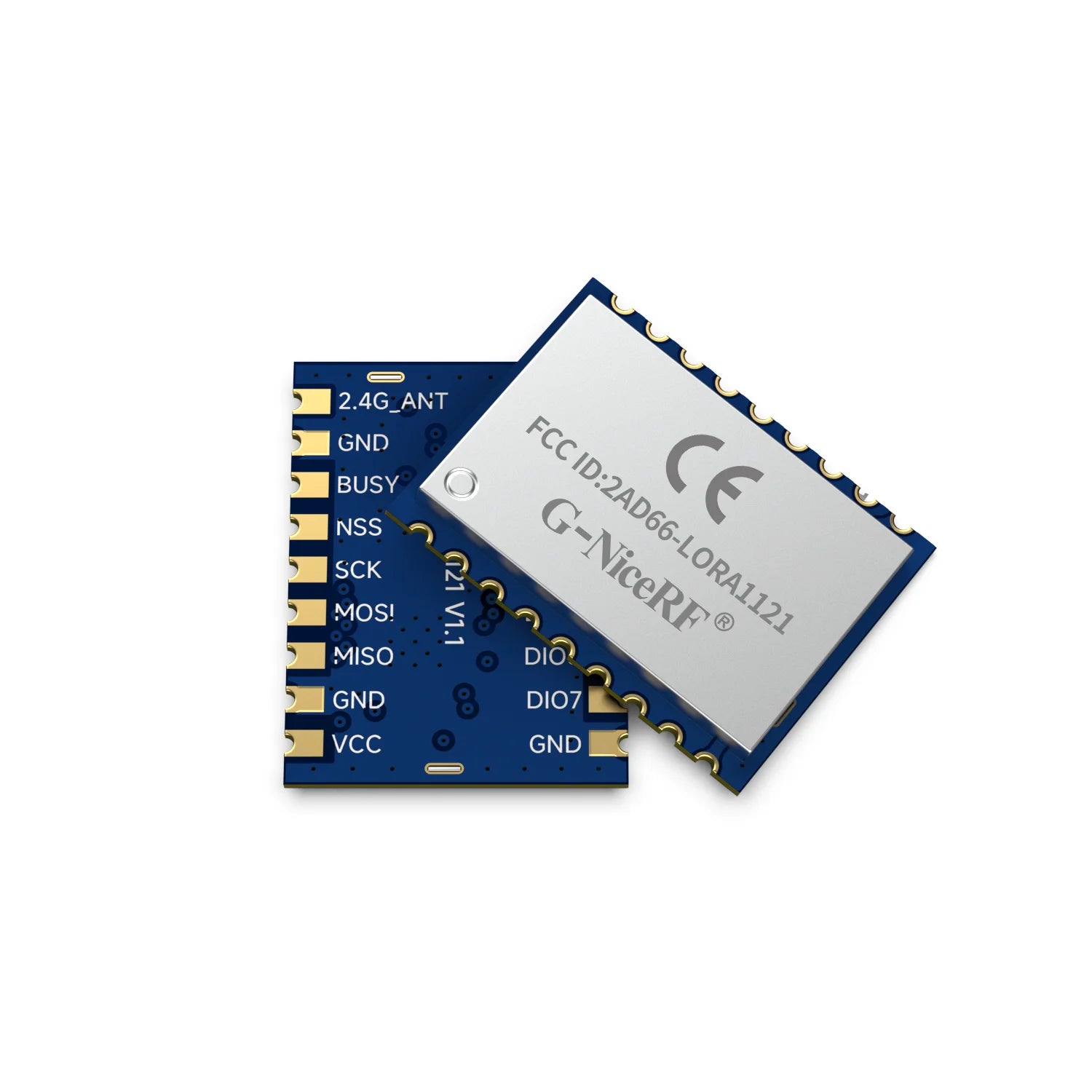 2pc/lot LoRa1121 FCC / CE Certified 5Km Long Distance LR1121 Chip Sub-GHz 2.4GHz S-band Multi-Band LoRa Module