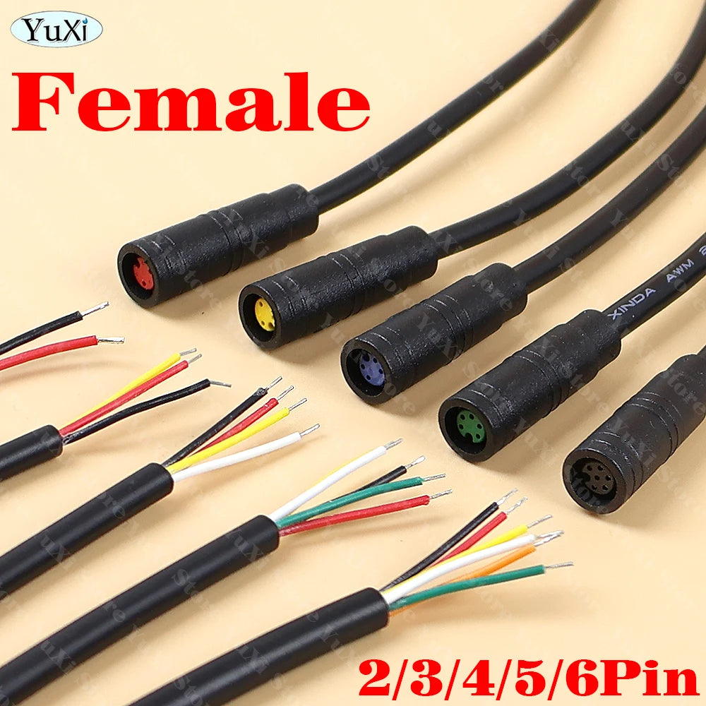 1-12set M8 M6 Core 2/3/4/5/6Pin Male Female Julet Electric Ebike Butt Plug Connector Cable Signal Sensor Waterproof Scooter Wire