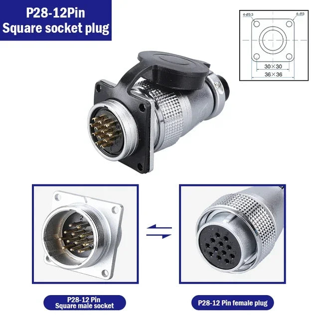 PLS28 P28-2/3/4/5/7/8/10/12/16/17/20/24/26 Pin Aviation Connector Plug WS28 Male Female Plug Socket Connector