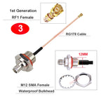 10PCS/LOT SMA to IPX RG178 Cable M10 M12 M16 SMA / RP-SMA Female to u.FL RF1 Female Jack RF Coaxial Antenna Extension Jumper