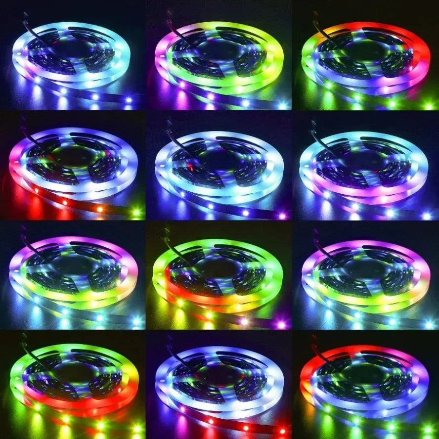 5V RGB Colored Light RGBIC 5M WS2812B 5050 Smart Waterproof LED Strip Individually Addressable IC 30/60/144Pixels/Leds/m Light