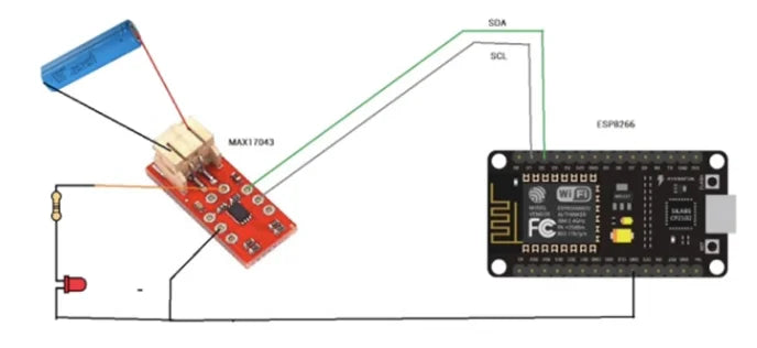 10pcs/1pc MAX17043 Single Section LiPo Fuel Gauge Lithium Battery Power Detection Alarm Module A/D Conversion IIC Monitoring