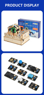 ACEBOTT DIY Smart Home Kit for Arduino Kit Robot Starter Automation Projects Wooden House Learning Kit for ESP32