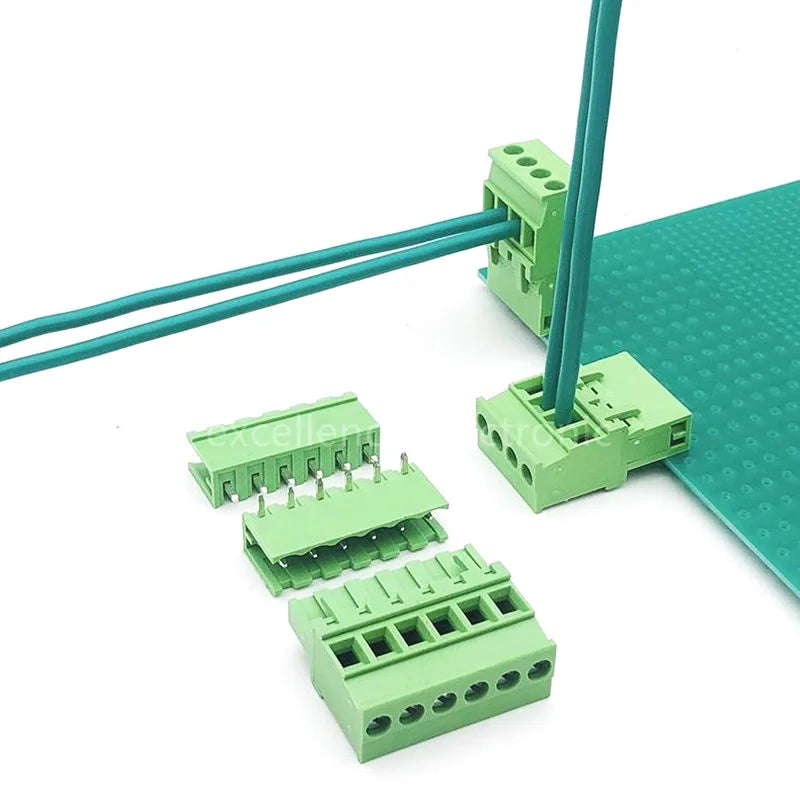 5Sets 2EDGKA-5.08mm Plug-in PCB Wiring Terminal Vertical Side Outlet Plug Complete with Straight Bent Needle Holder