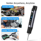 FNIRSI HS-03 Wireless Soldering Iron 10W Rechargeable Portable Soldering Iron 100-450℃ Adjustable Professional Soldering Kit