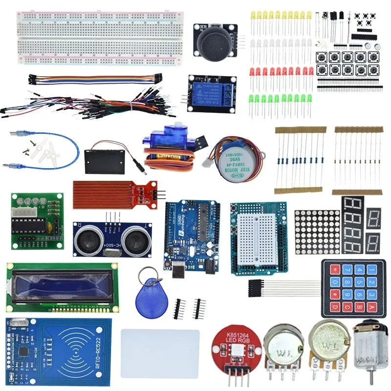 Starter Kit for Arduino Uno R3 - Uno R3 Breadboard and Holder Step Motor / Servo /1602 LCD / Jumper Wire/ UNO R3/850