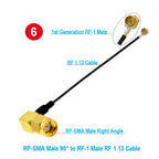 10PCS RF1.13 Cable Connector SMA Male/Female to u.FL/IPX-1 Male Plug WIFI Antenna Jumper RG113 Pigtail for Electronics