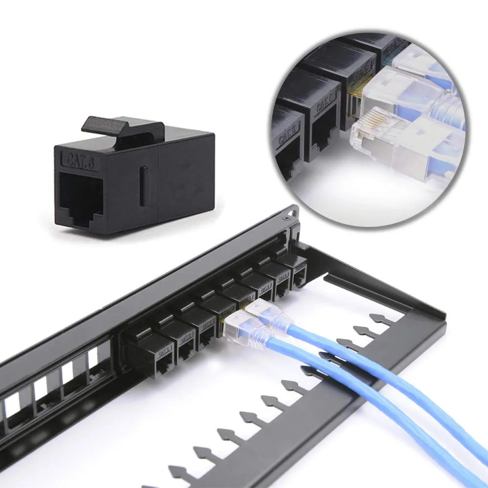Cat 5e Cat6 Cat 6A Keystone Jack RJ45 Connector Extension Inline Coupler Ethernet Network LAN Unshielded