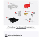 Kailh Low Profile Choc Switch 1350 Chocolate Keyboard Switch Clicky Tactile Linear Multicolor Switch Mechanical Keyboard Laptop