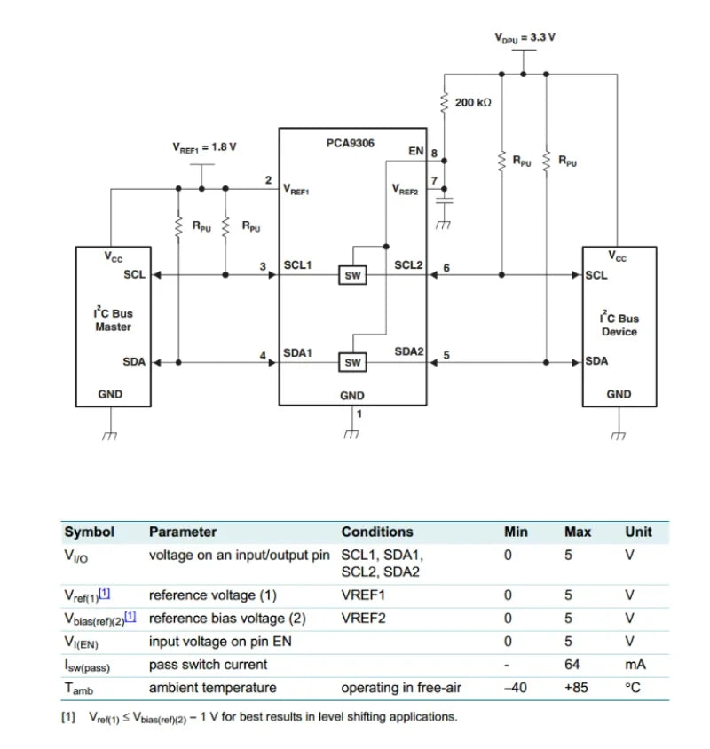 5pcs PCA9306 Bidirectional I2C Level Shifter Module IIC Voltage Converter/I2C