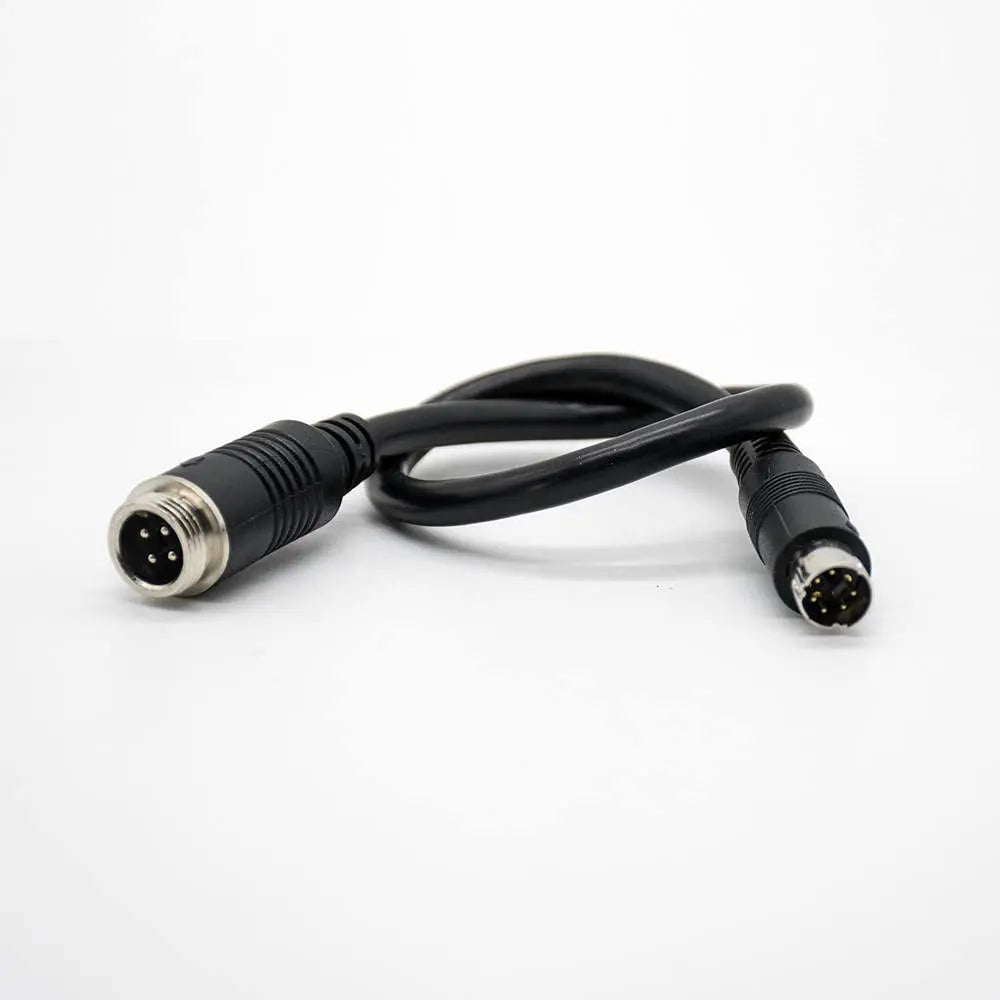 Mini Din Electrical Plug Connector 6 Pin To GX12 4 Pin Straight Male Injection Cable PVC 22AWG 300mm