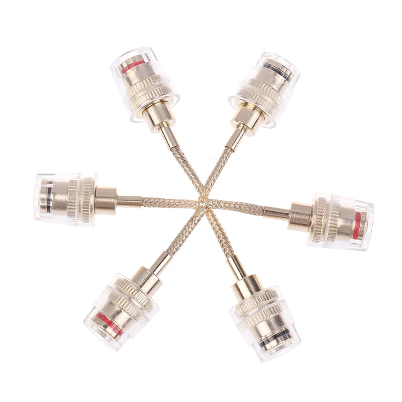 2/4Pcs 4MM Banana Female To 2MM Pin Connector HIFI Cable Adapter Plug Braided Copper Wire Socket