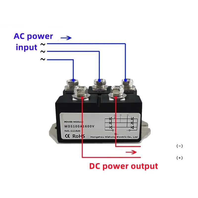 (Type I) Commercial electromagnetic stove MDS100A 150A 160A 200A 250A1600V 2000V 2200V three-phase rectifier bridge module