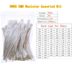 0402 0603 0805 1206 2512 0ohm-10Mohm SMD Chip Fixed Resistor Assortment Kit Electronic components sample pack