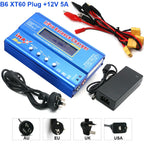 IMAX B6 80W B6 Charger Balance Charger Digital LCD Screen Lion LiFe Nimh Nicd PB Lipo Battery Discharger AC Power 12V 5A Adapter