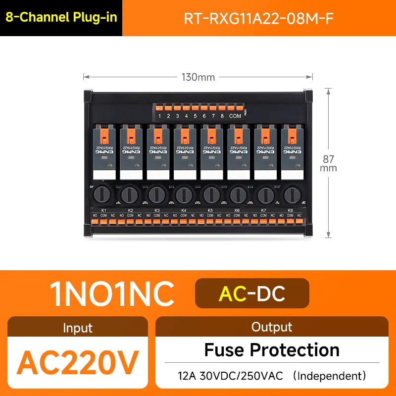 ENMG Relay Module 220VAC 2/4/8/16 Channel SPDT DPDT PLC Signal Amplifier Board Industrial Control Switch