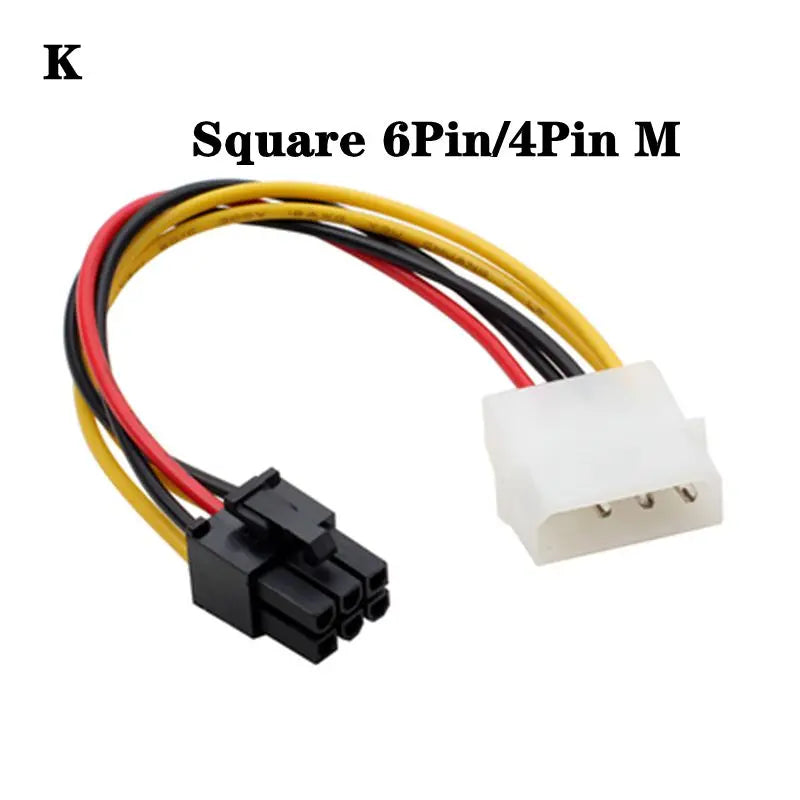 20cm Power 6Pin 8Pin 4Pin 15Pin SATA Male to 4Pin IDE Molex Female 15Pin SATA Female Power Cable Computer Cable 6Pin To 8Pin