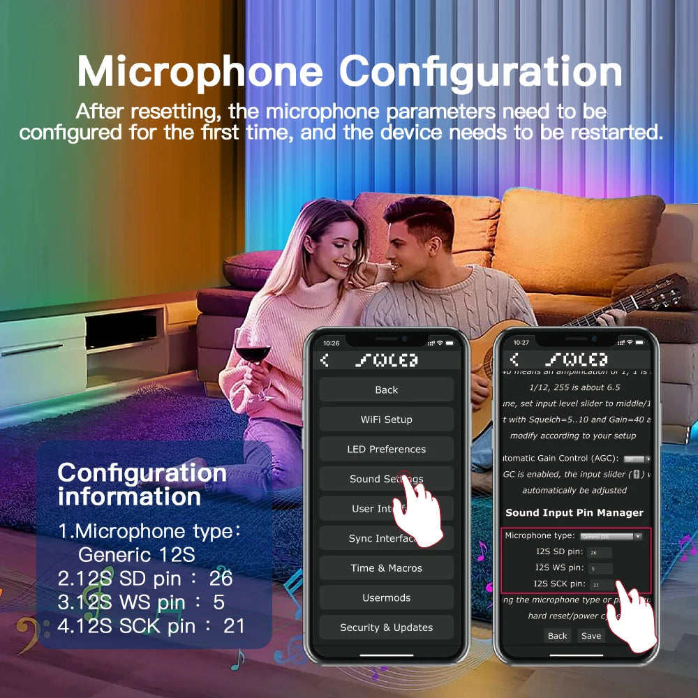 GLEDOPTO ESP32 WLED LED Controller With Mic DIY Music Dynamic Modes For WS2811 WS2812 SK6812 TM1814 WS2813 WS2815 Strip Lights