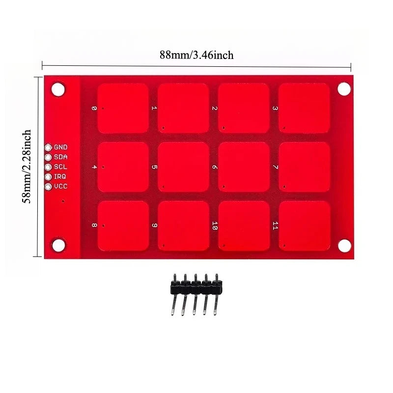2pcs MPR121 Breakout V12 Capacitive Touch Sensor Module 12 Key I2C for Arduino Keyboard Matrix