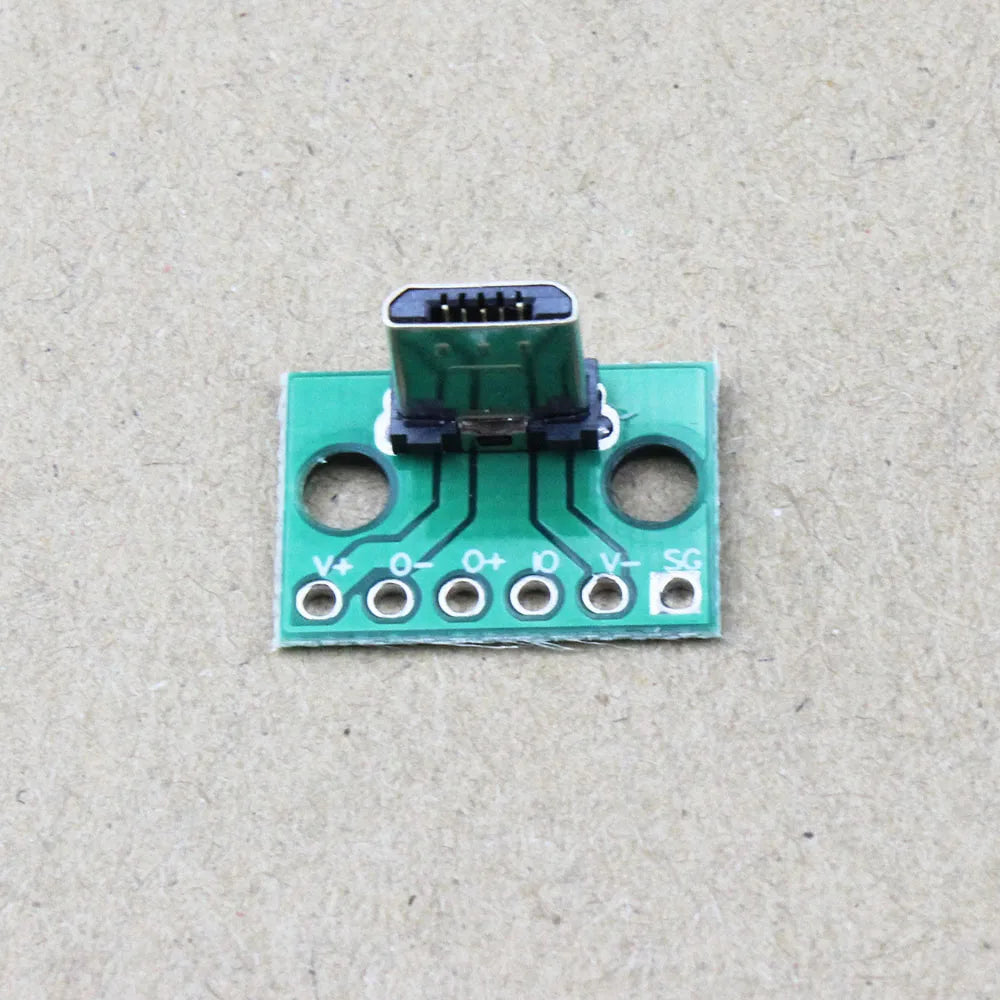 1Pce Vertical USB MiCroUSB Micro USB 2.0 Male Head Connector PCB Converter Adapter Breakout Board 180 Degree Vertical WP-109