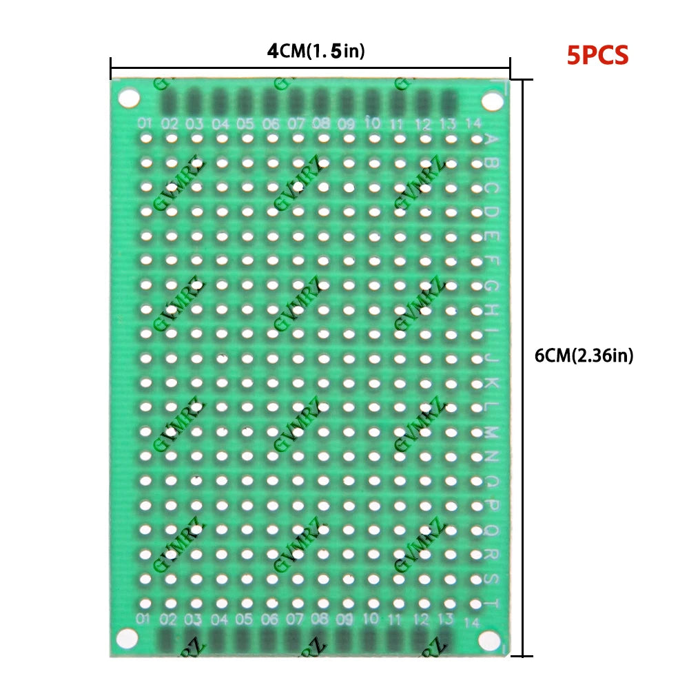 1PCS /5PCS Single Sided Green PCB Prototype Board Universal Through Hole Perfboard for DIY Electronic Projects