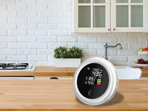 CO2 Monitor NDIR Sensor, Air Quality Detector Carbon Dioxide Meter with Temp/Humidity, Portable Indoor Ventilation Tester,