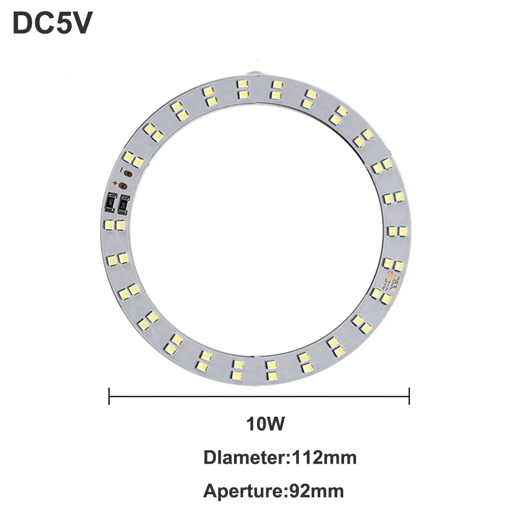 1pcs DC5V Dimmable SMD5730/2835 Led Ring White Color Lamp Bead 10W 12W LED Light Board White Warm Light with 2M cable