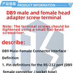 DB9 RS232 Serial Breakout Board: 9-Pin Solderless Connectors (Female & Male) – Terminal Adapter