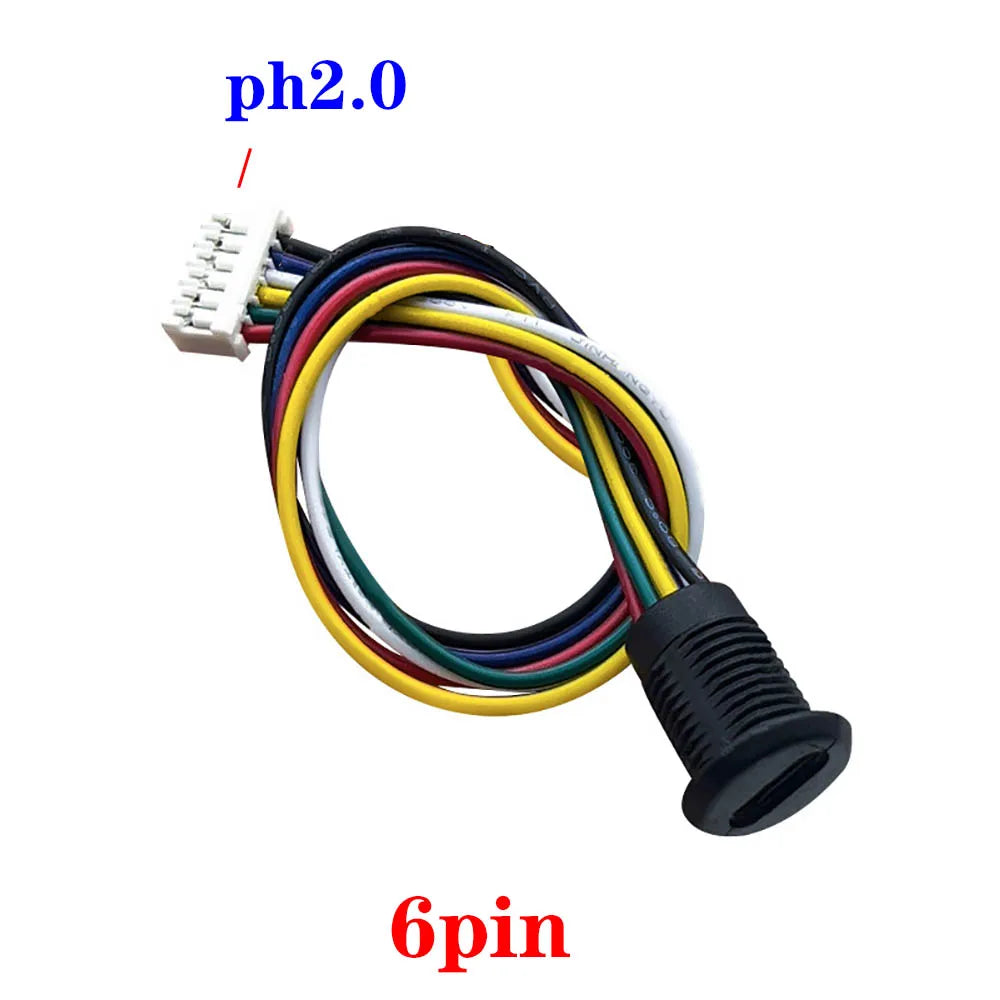 2/4/5/6Pin Type-C USB High Current Charging Socket with PH2.54 Nut Snap Lock Plate Female Type C Waterproof Female Connector