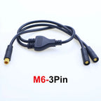 M6 M8 1 Male To 2 Female 2/3/4/5/6 Pin Ebike Splitter Sensor Connector Plug Electric Bicycle Butt Waterproof Cable Joint 40CM