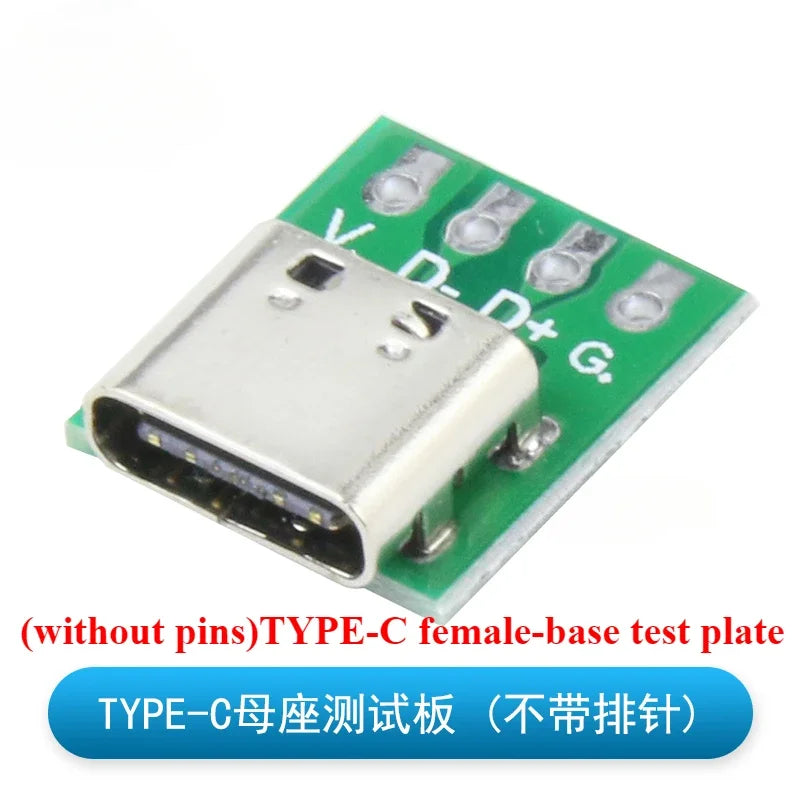 5pcs TYPE C USB 3.1 Type C Connector 16 Pin Test PCB Board Plate Adapter Socket For Data Line Wire Cable Transfer