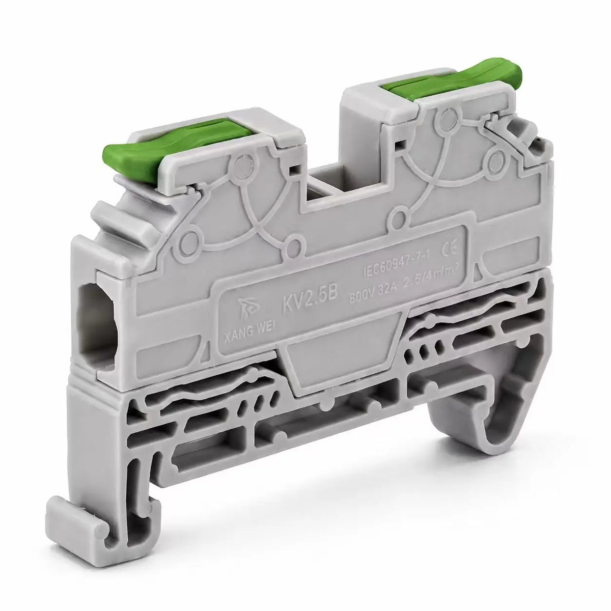DIN Rail Terminal Block 2.5mm2 Lever Quick Connect Push In Electrical Wire Connector Feed Through Distribution Terminal Strip