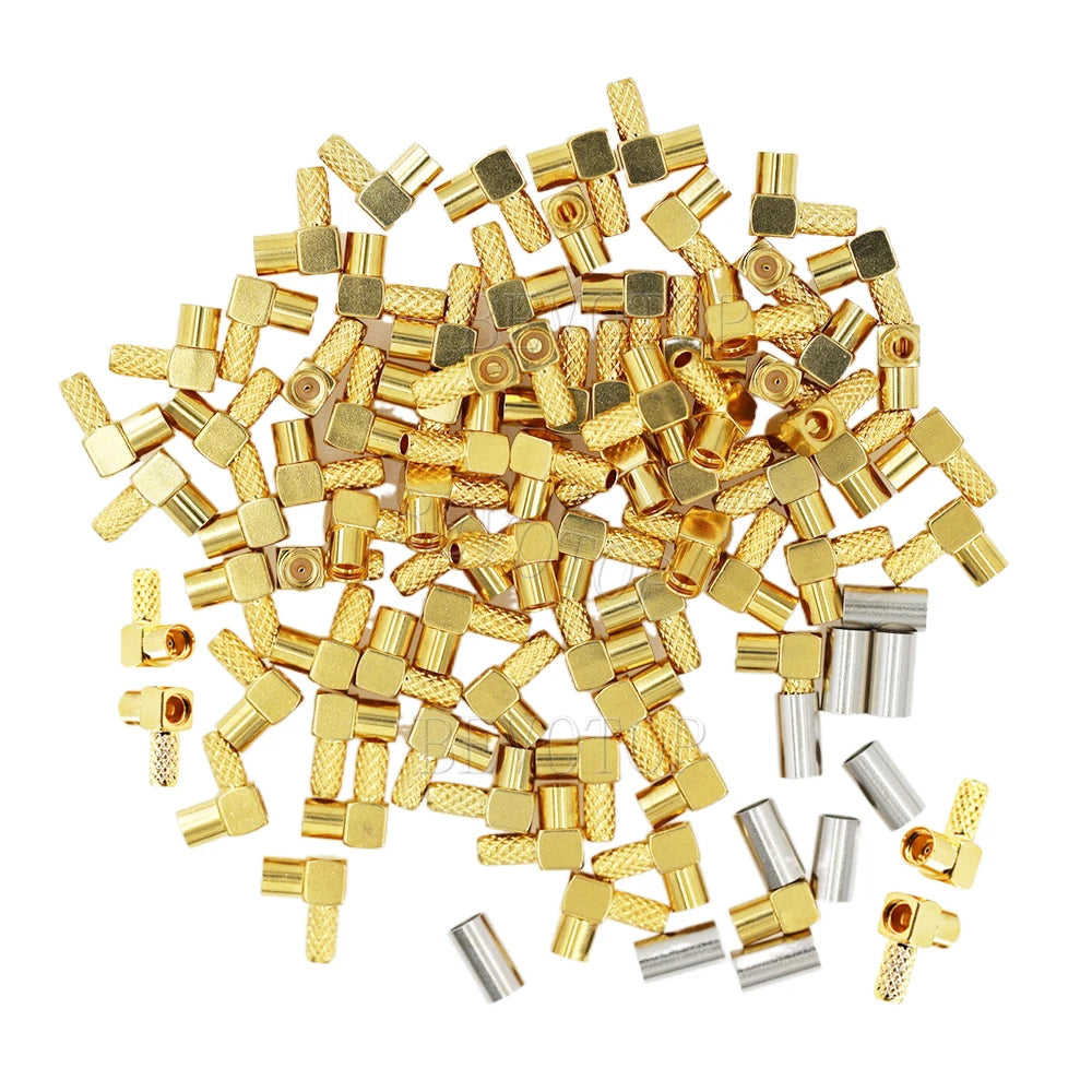 10PCS/Lot MMCX Male/Female Straight/Right Angle Crimp 50ohm MMCX Type RF Connector for RG174 RG178 RG179 RG316 LMR100 Cables