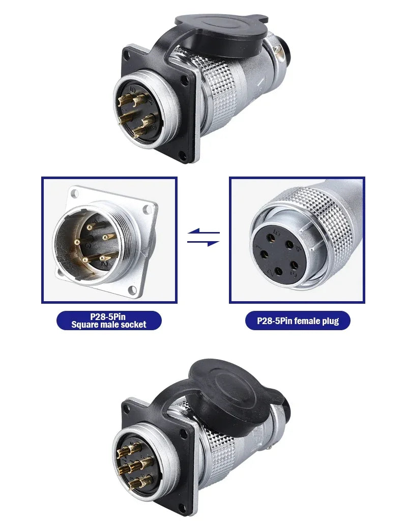 PLS28 P28-2/3/4/5/7/8/10/12/16/17/20/24/26 Pin Aviation Connector Plug WS28 Male Female Plug Socket Connector