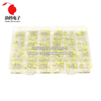 240Pcs Correction Capacitor Assorted Kit 24Values x 10Pcs 100V 102J-105J Polypropylene Safety Plastic Film Capacitors Set