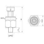 Pressure Sensor Transducer Transmitter for Water Oil Fuel Gas Air 1/8NPT 5V Ceramic Sensor Stainless Steel 300-3000PSI Optional