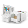 Linkwylan 6pcs RJ11 RJ45 Toolless Cat3 Cat5e Cat6 Keystone Jack No Punch-Down Tool Required Module Coupler White
