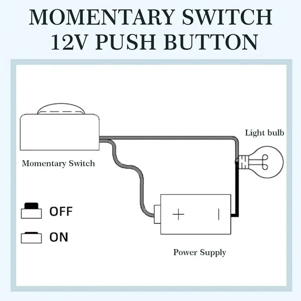 Momentary Push Button Switch ON/OFF 12V/24V  Surface Mount Mini Round Black Button for Horn, Doorbell, Temporary Control