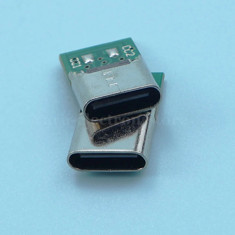 With Dual 5.1K Resistors 16pin USB Electric Terminals Welding DIY Data Cable Support PCB Board USB Type C Female Connectors Jack