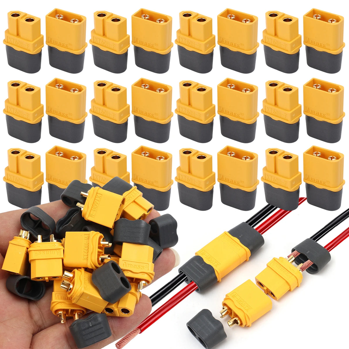 1-40PCS XT60 Battery Connector Male & Female Bullet Connector Plugs with Sheath Housing for RC Battery Motor FPV XT-60 Adapter