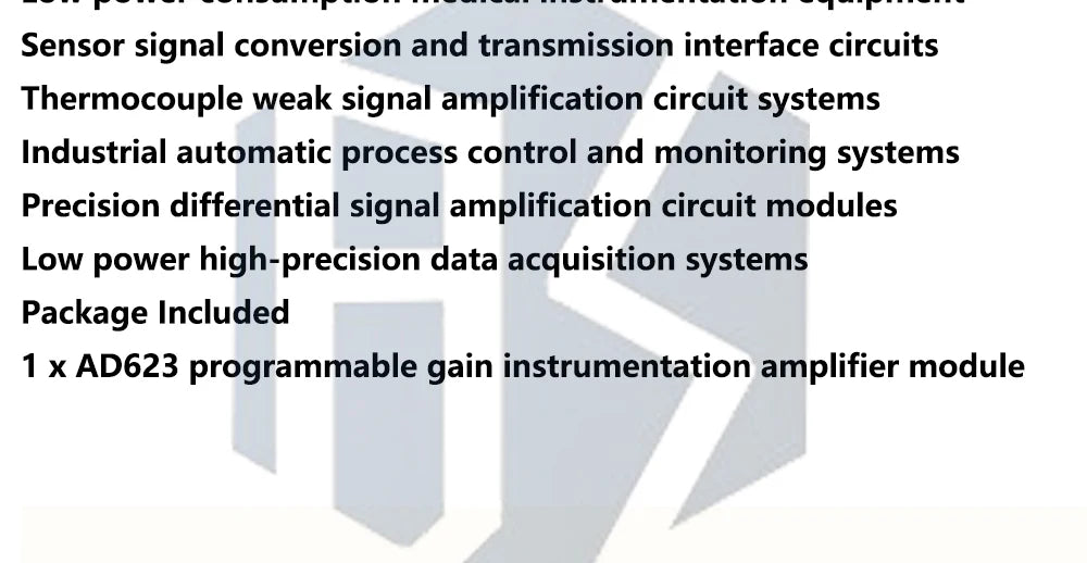AD623 Gain Instrument Meter Amplifier Module CMRR Gauge AMP Board Dual Single Polarity DC 3V 5V 12V for Transducer Thermocouple