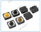 20 Pcs Tactile Pushbutton Switch 12*12*7.3MM Micro Switch Pushbutton A14 A24 Pushbutton Cover 12x12x7.3MM Square Head Pushbutton