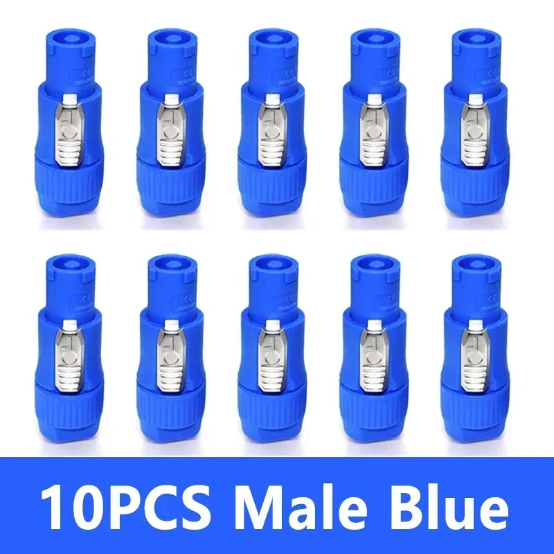 10Pcs 3Pin Powercon Connector NAC3FCA NAC3FCB Lockable Cable Plug Chassis Socket AC Power Connector for LED Screen Stage Light