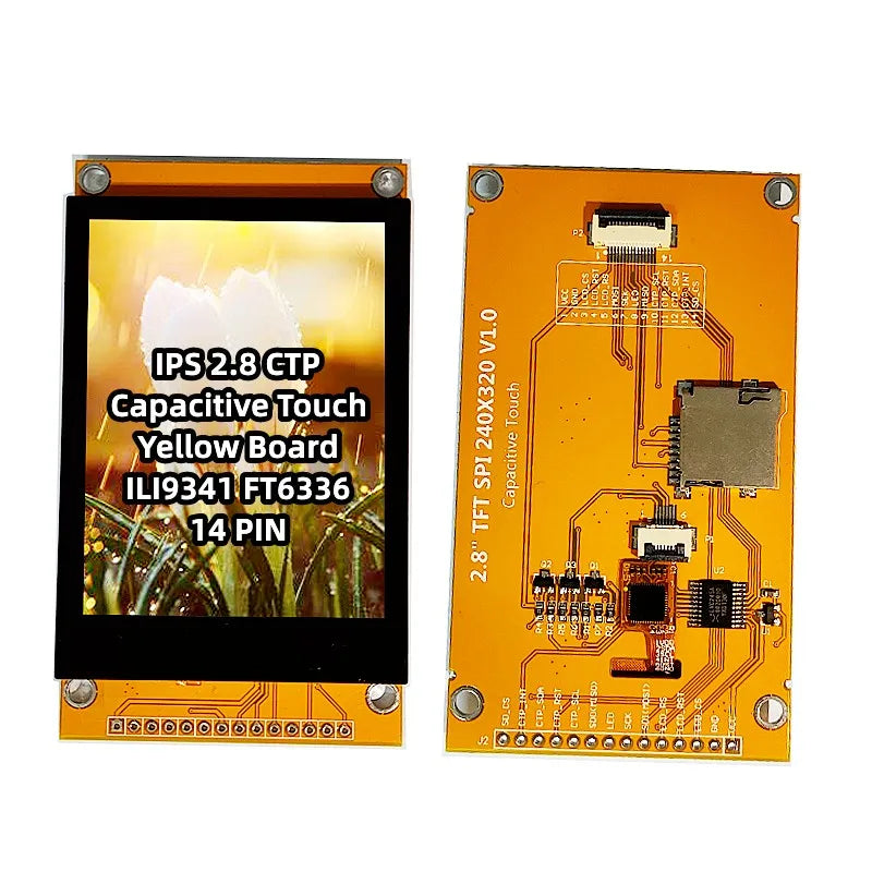 New IPS 2.8 Inch ILI9341 FT6336 SPI Display 320*240 Full View Super Capacitive Touch Yellow Board