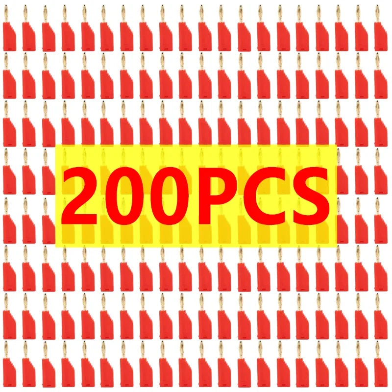 20/80/200Pcs Copper Nickel Plated 2MM Stackable Banana Plug Soldering Electrical Connector DIY Tools
