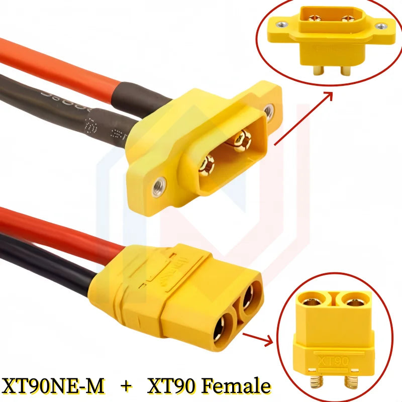 XT90 Male/Female Connection Cable, XT90NE-M Fixed Plug Aviation Model Cable, Electric Lithium Battery Model Accessories