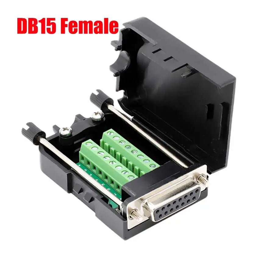 DB9 DB15 DB25 Connector D-SUB 9 15 25 Pin Male Female Plug RS232 RS485 Breakout Terminals 21-24 AWG Wire Solderless Connectors