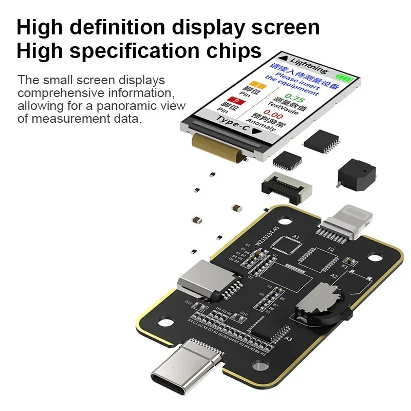 MECHANIC T-824 T824 SE Tail Insertion Tester Tail Insertion Detector Type-C Lightning I nterface for Phone Repair Tools