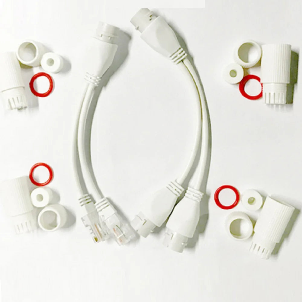 1 to 2 RJ45 Ethernet Splitter Adapter 2 Pack Waterproof Network Connector for Cat5 Cat6 Cable LAN Dual Port Share Internet